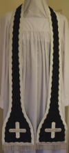 Black Roman French Style Spade End Preaching Stole